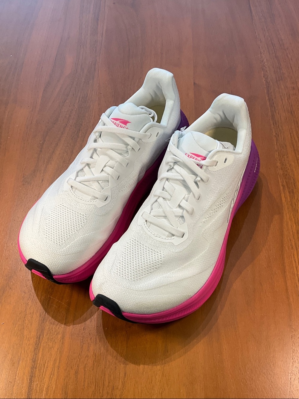 Flow 3 Altra Women’s White Running Shoes with Pink-Purple Midsole sample